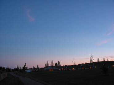 Sunset over the schoolyard