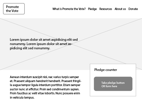 Promote the Vote wireframe