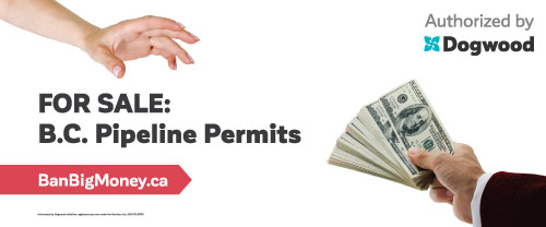 Billboard: "For sale: BC Pipeline Permits"