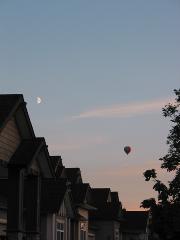 The moon and a hot air balloon